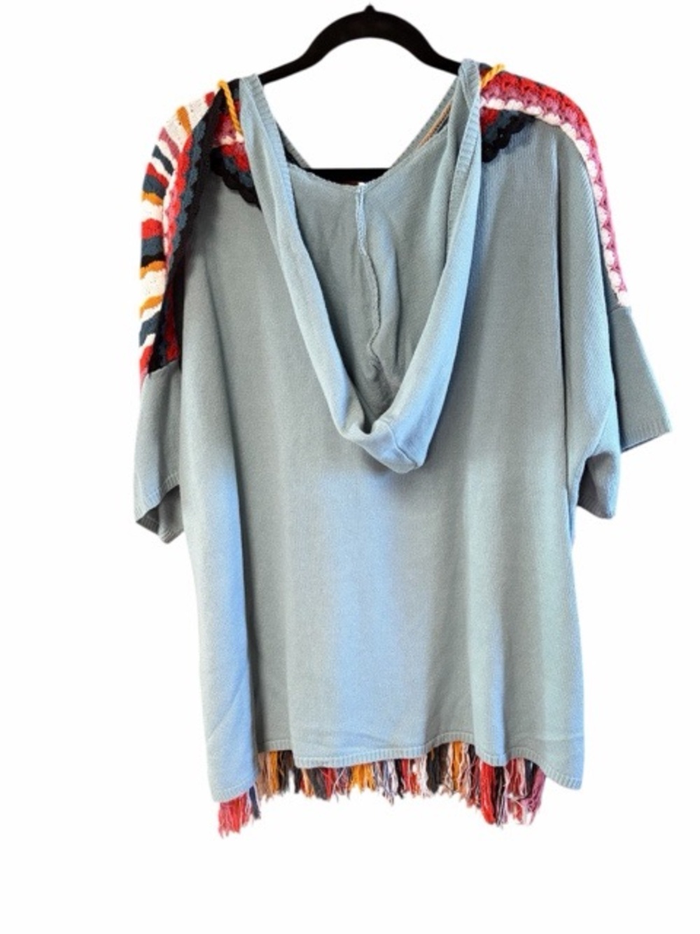 Gimmicks By Buckle Striped Fringe Hooded Boho Sweater - Picture 3 of 7